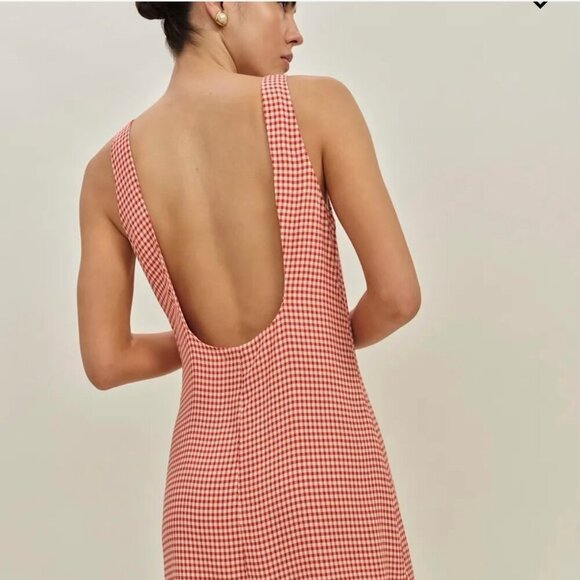 Reformation Red and White Gingham Mini Dress Size 2 NWOT - Picture 1 of 6